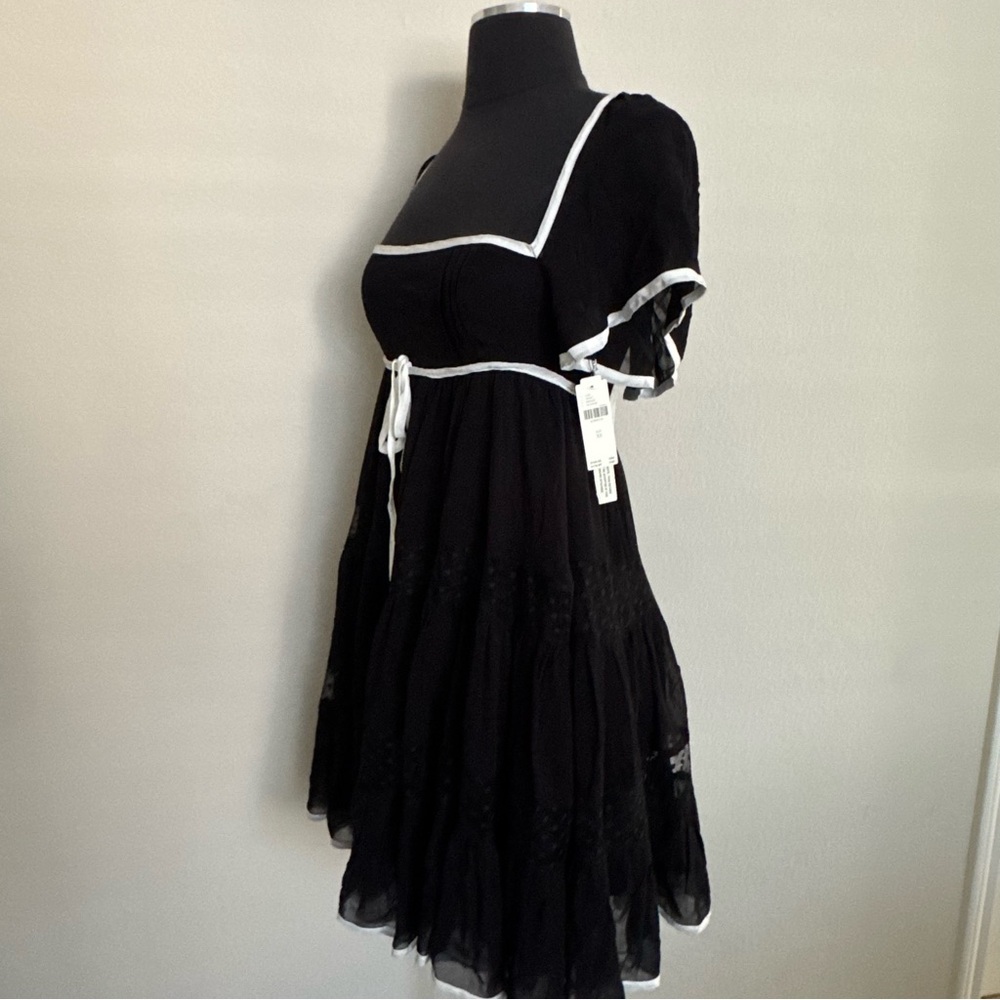 Anthropologie Maeve Bow Babydoll Flutter Sleeve Mini Dress Size XS - Picture 7 of 11